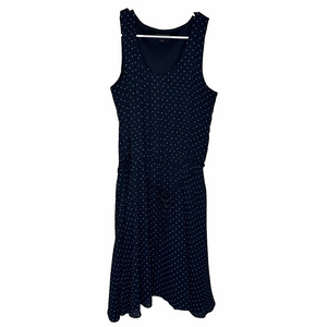 Banana Republic Navy Blue Polka Dot Belted Dress Size Medium